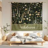 ウィルヘルミナダークデイジーフローラ フリースブランケット