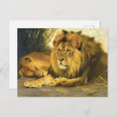 ウィルヘルム・クハネルトによる休息用ライオンズ ポストカード (正面/裏面)
