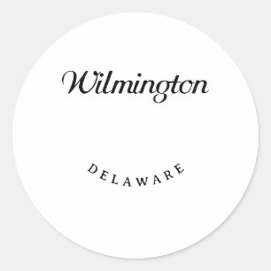 ウィルミントンデラウェアブラックフォント ラウンドシール