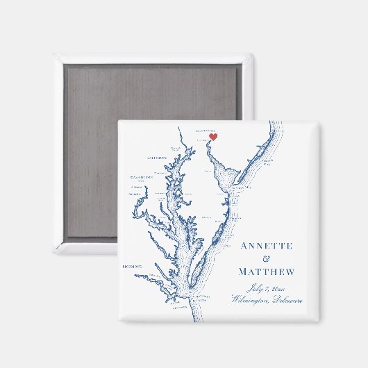 ウィルミントンデラウェア結婚式の引き出物 マグネット (正面/裏面)