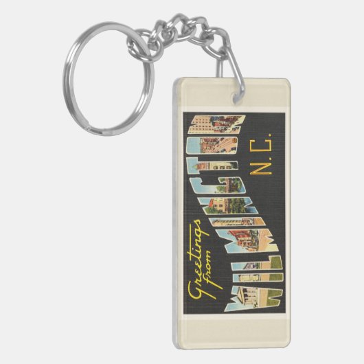 ウィルミントンノースカロライナNCの古いヴィンテージの郵便はがき キーホルダー (正面左)