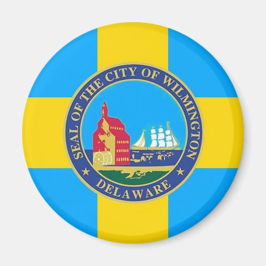 ウィルミントン市旗，デラウェア州 マグネット (正面)