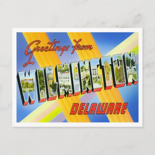 ウィルミントン、デラウェアヴィンテージ大文字葉書 ポストカード (正面)