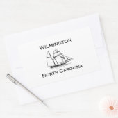 ウィルミントン・ノースカロライナの背の高い船 長方形シール (封筒)