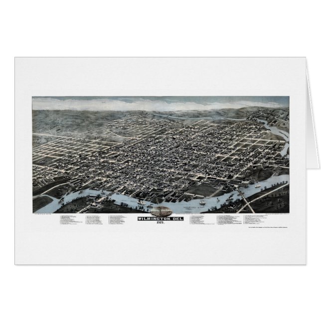 ウィルミントン、DE Panoramic Map - 1874年 (正面横)