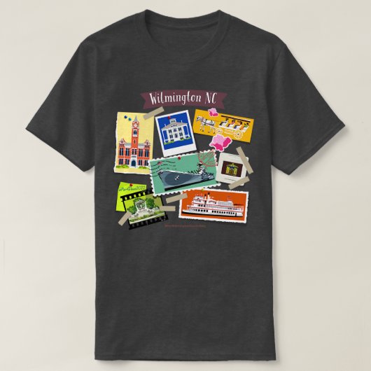 ウィルミントンNCポストボード Tシャツ (デザイン正面)