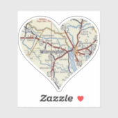 ウィルミントンNCヴィンテージマップ シール (シート)