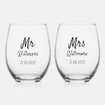 ウィルモア デザイン ワイン グラス ペア - Mr & Mrs<br><div class="desc">幸せなカップルへの理想的な結婚ギフト。</div>