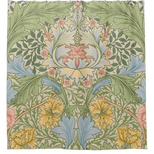 ウィルラムモリスマートルガーデンクラシックフローラ シャワーカーテン (正面)