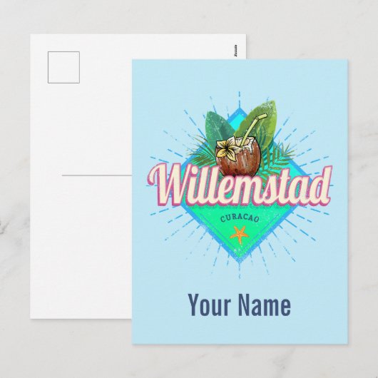 ウィルレンスタッドキュラカオバケーションカリブのヴィンテージ シーズンポストカード (正面/裏面)