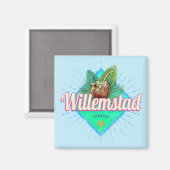 ウィルレンスタッドキュラカオバケーションカリブのヴィンテージ マグネット (正面/裏面)