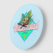 ウィルレンスタッドキュラカオバケーションカリブのヴィンテージ ラージ壁時計 (傾斜)