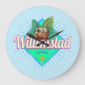 ウィルレンスタッドキュラカオバケーションカリブのヴィンテージ ラージ壁時計 (正面)