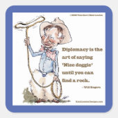 ウィルロジャース&引用文 スクエアシール (正面)