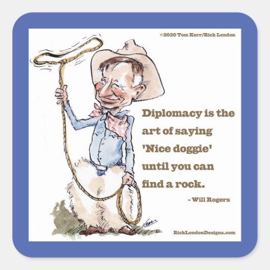 ウィルロジャース&引用文 スクエアシール (正面)