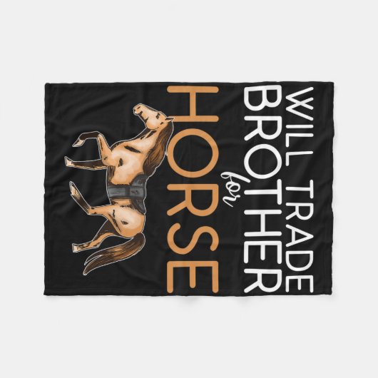 ウィル兄弟の馬のための貿易 – おもしろい馬好き フリースブランケット (正面(横))