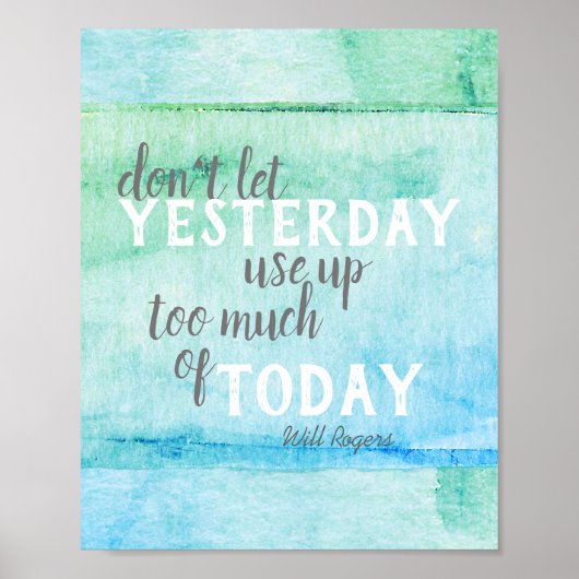 ウィル感動的ロジャース引用文の水色 ポスター (正面)