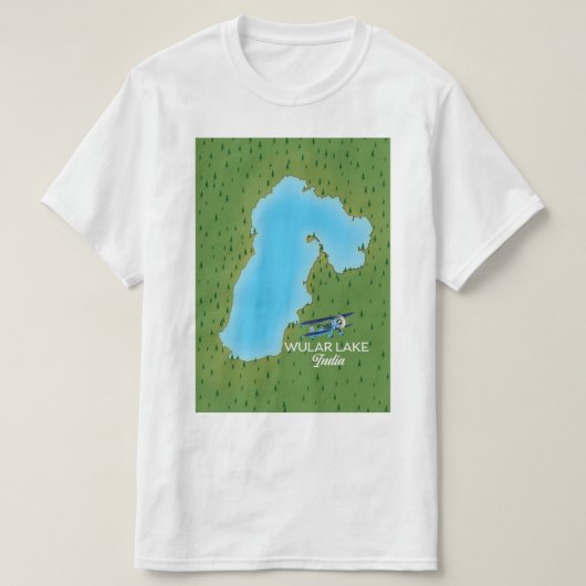 ウィル湖インドの地図 Tシャツ (デザイン正面)