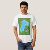 ウィル湖インドの地図 Tシャツ (正面フル)