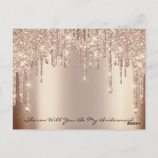 ウィル花嫁バラグリッタードリップスパーク結婚ズ ポストカード (裏面)