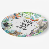 ウィル誕生日サファリ動物 ペーパープレート (アングル)