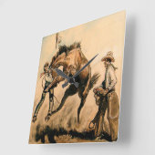 ウィル・ジェームスの「ラバ」 スクエア壁時計 (傾斜)