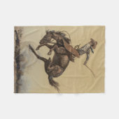 ウィル・ジェームズによる西洋美術「あばら馬」 フリースブランケット (正面(横))