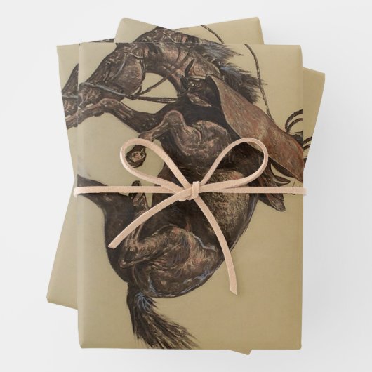 ウィル・ジェームズによる西洋美術「あばら馬」 ラッピングペーパーシート (インサイチュ)