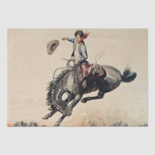 ウィル・ジェームズによる「Young Cowboy」 薄葉紙 (正面)