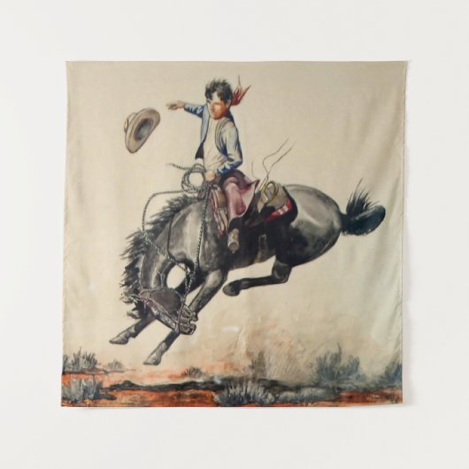 ウィル・ジェームズ作「Young Cowboy」 タペストリー (正面)