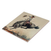 ウィル・ジェームズ著「カウボーイ青年」 タイル (側面)