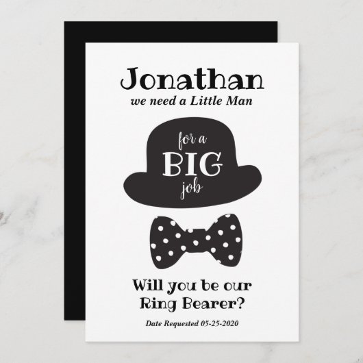 ウィル·ユーザーが私のリングや輪ベアラヴィンテージスタイル 招待状 (正面/裏面)