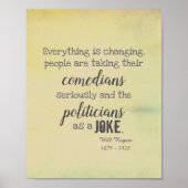 ウィル・ロジャースのユーモア引用文のポスター ポスター (正面)