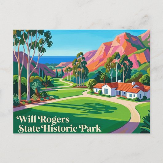ウィル・ロジャース州立歴史公園 カリフォルニア ポストカード (正面)