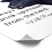 ウィル・ロジャーズの有名な引用文ポスターと黒い牛 ポスター (角)