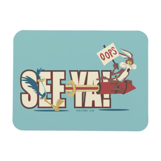 ウィル・E・コヨーテ・ロッキング過去ロードランナー™ マグネット (横)