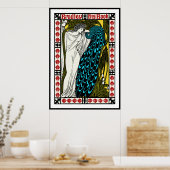 ウィル・H・ブラッドリーによるアールヌーボー・ピーコックのポスター ポスター (キッチン)
