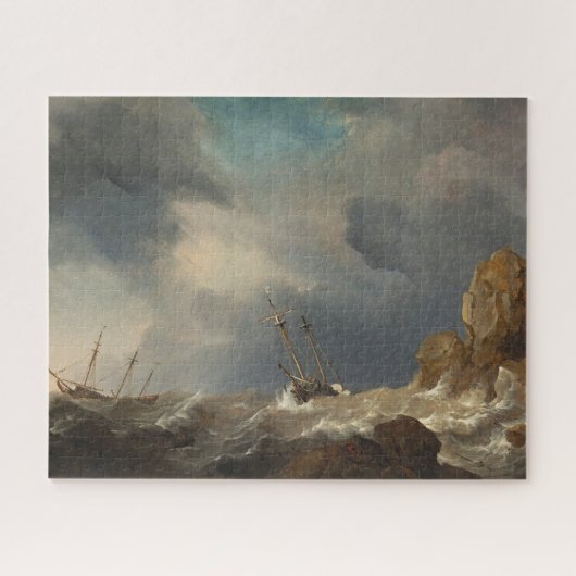 ウィレム・ファン・デ・ヴェルデのゲールで船を運ぶ ジグソーパズル (横)