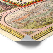 ウィレム・ブレウによる中世の世界地図 ポスター (角)