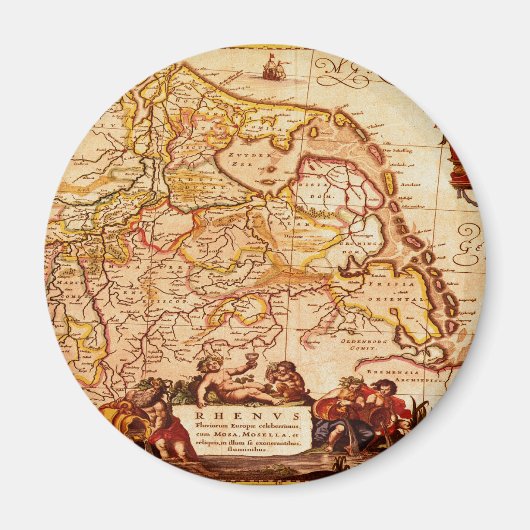 ウィレム・ブレウ旧リンランド・ドイツ地図シリーズ マグネット (正面)