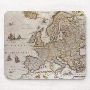 ウィレムJansz Blaeu、c1617著ヨーロッパの旧式な地図 マウスパッド