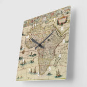 ウィレムJanszoon Blaeu著ヴィンテージの1660年代のアフリカの地図 スクエア壁時計 (傾斜)