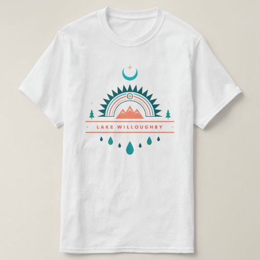 ウィロウバイボーホレインボームーン湖 Tシャツ (デザイン正面)