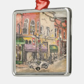 「ウィロウビーのダウンタウンでのクリスマスの時間」 メタルオーナメント (左)