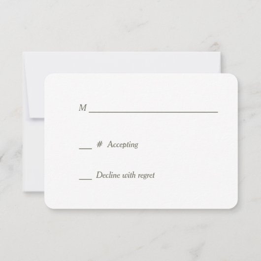 ウィローとフローラウェディングRSVP 出欠カード (裏面)