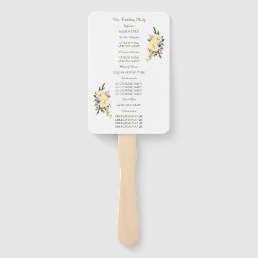 ウィローとフローラ結婚式 プログラム ハンドファン (裏面)