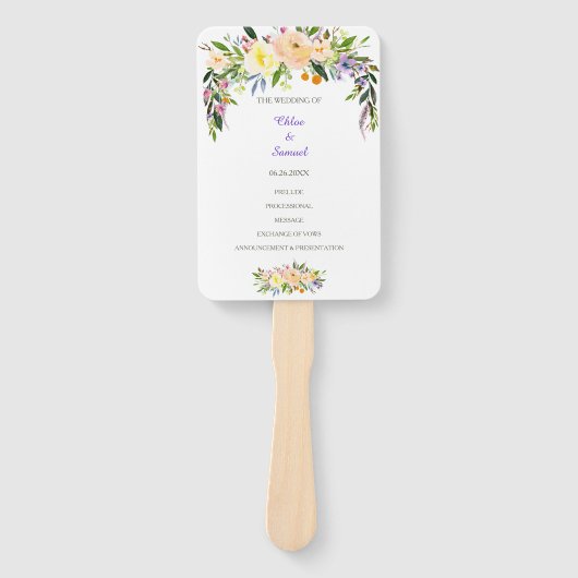 ウィローとフローラ結婚式 プログラム ハンドファン (正面)