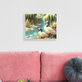 ウィローの中のカナダゲーゼ10x8 キャンバスプリント (インサイチュ (リビング))