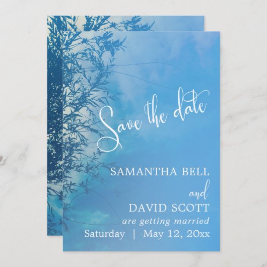 ウィローイーサリードリーミー空の日を保存 招待状 (正面/裏面)