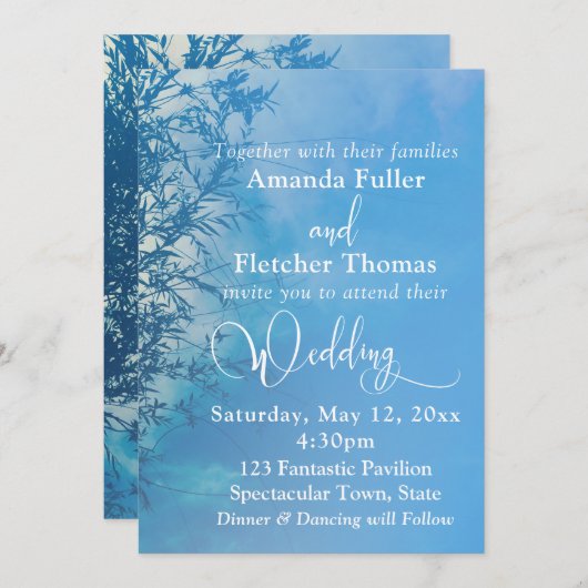 ウィローイーサリードリーミー結婚スカイ 招待状 (正面/裏面)